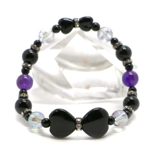 オニキス・リボンブレスレット 天然石ブレス パワーストーン Bracelet