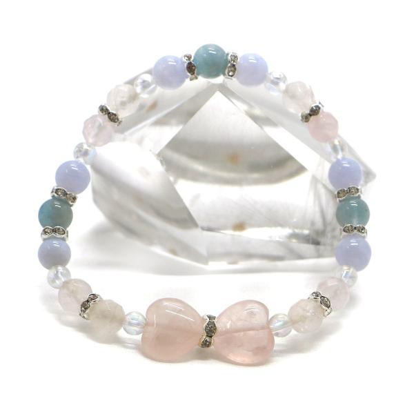 ローズクォーツ・リボンブレスレット 天然石ブレス パワーストーン Bracelet
