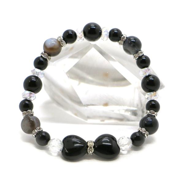 オニキス・リボンブレスレット 天然石ブレス パワーストーン Bracelet