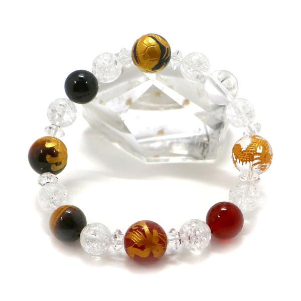 風水四神ブレスレットＬサイズ 天然石ブレス パワーストーン Bracelet