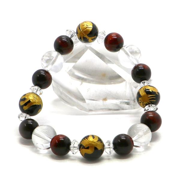 風水四神ブレスレット・レッドタイガーアイのコンビ 天然石ブレス パワーストーン Bracelet