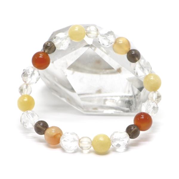 コンビブレスレット アクアオーラクリスタル カーネリアン パワーストーン Bracelet 天然石