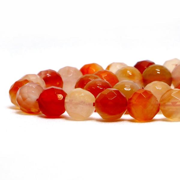 パワーストーン 天然石 ビーズ カーネリアン カット 8mm 1連販売