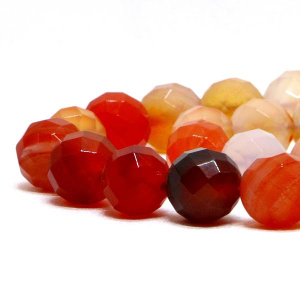 パワーストーン 天然石 ビーズ カーネリアン カット 10mm 1連販売