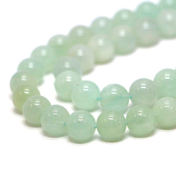 パワーストーン 天然石 ビーズ アクアマリン[グリーン系] 丸玉 10mm 1連販売