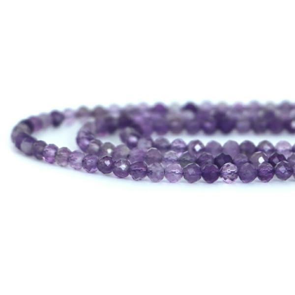 パワーストーン 天然石 ビーズ アメジスト カット 4mm 1連販売