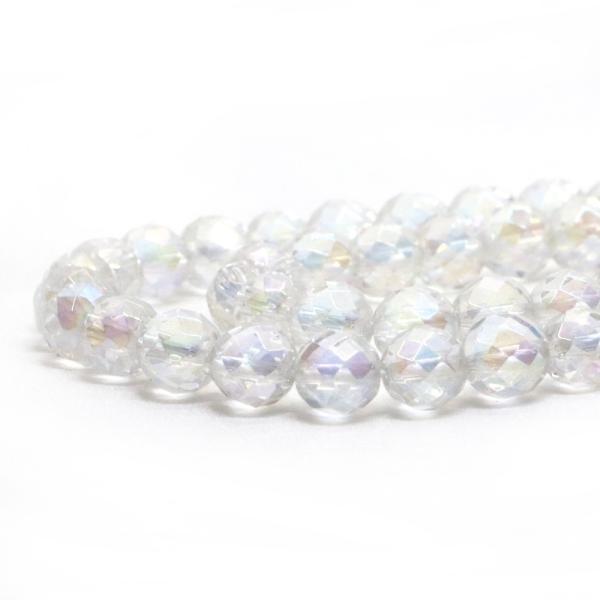 パワーストーン 天然石 ビーズ アクアオーラ レインボーオーラ カット 6mm 1連販売