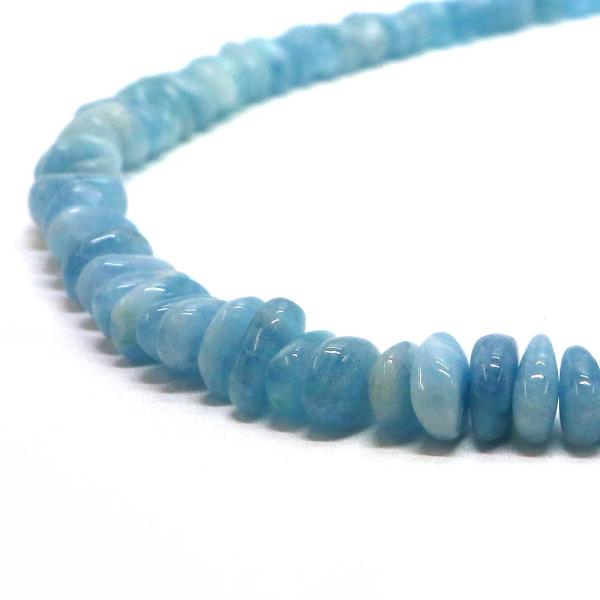 パワーストーン 天然石 ビーズ アクアマリン さざれ 4×6〜11×17mm※バラつきあり 1連販売