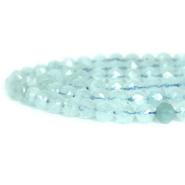 パワーストーン 天然石 ビーズ アクアマリン ダイヤカット 8mm 1連販売
