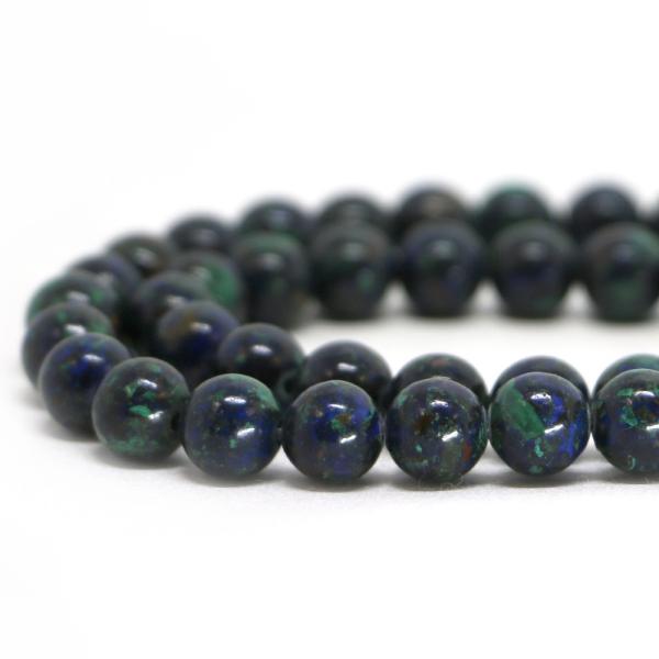 パワーストーン 天然石 ビーズ アズライト 丸玉 8mm 1連販売