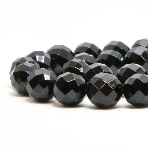 パワーストーン 天然石 ビーズ オニキス カット 12mm 1連販売