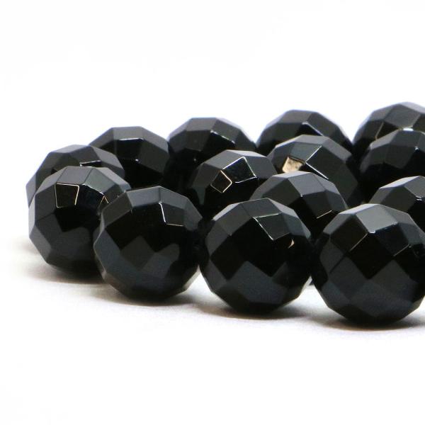 パワーストーン 天然石 ビーズ オニキス カット 14mm 1連販売