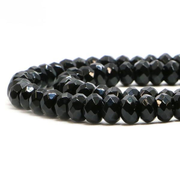 パワーストーン 天然石 ビーズ オニキス ボタンカット 5×8mm 1連販売