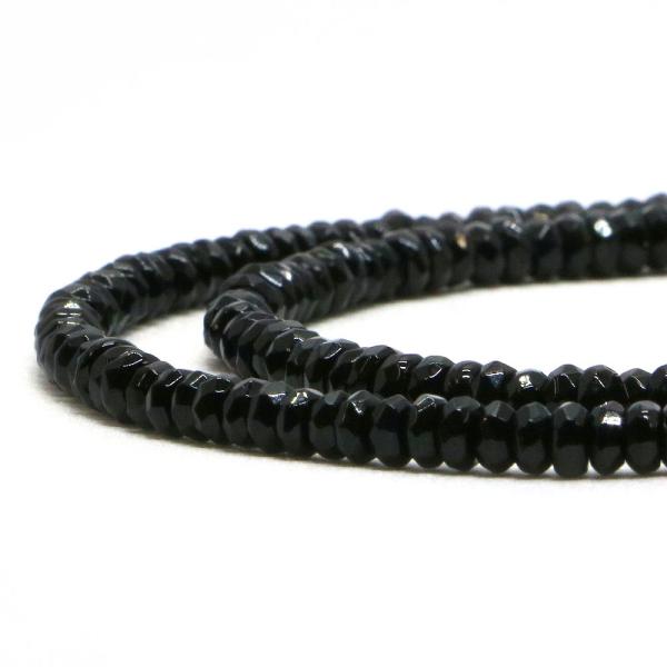 パワーストーン 天然石 ビーズ オニキス ボタンカット 2×4mm 1連販売