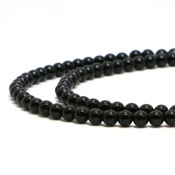 パワーストーン 天然石 ビーズ オニキス 丸玉 4mm 1連販売