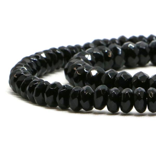 パワーストーン 天然石 ビーズ オニキス ボタンカット 4×7mm 1連販売