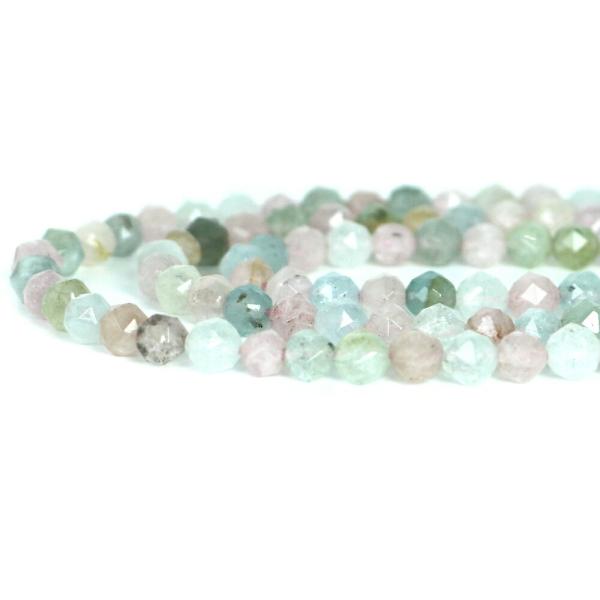 パワーストーン 天然石 ビーズ ＭＩＸベリル ダイヤカット 6mm 1連販売