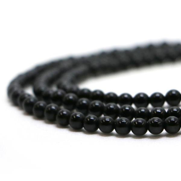 パワーストーン 天然石 ビーズ ブラックトルマリン 丸玉 4mm 1連販売