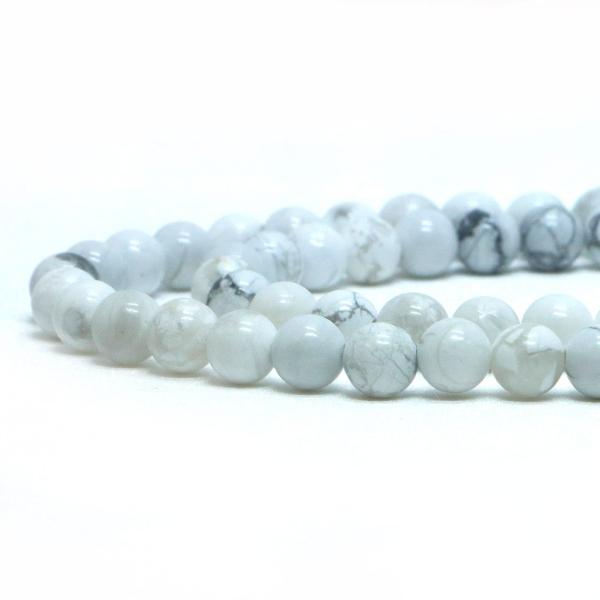 パワーストーン 天然石 ビーズ ハウライト マグネサイト 丸玉 6mm 1連販売