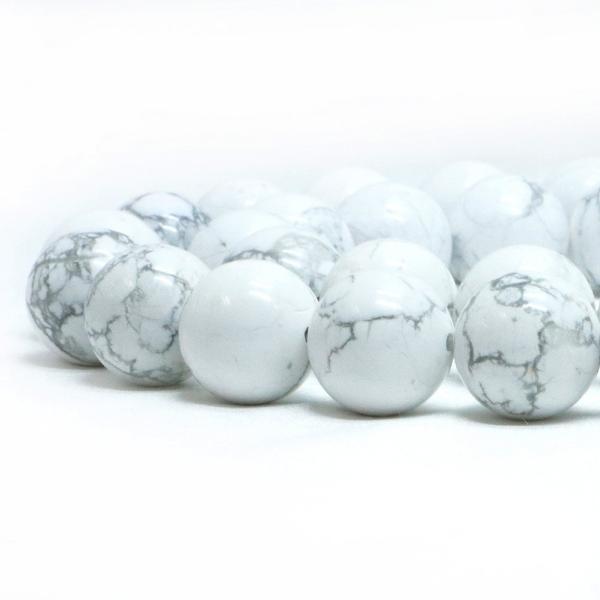 パワーストーン 天然石 ビーズ ハウライト マグネサイト 丸玉 14mm 1連販売
