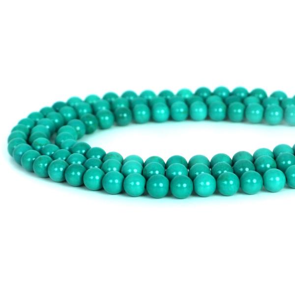 パワーストーン 天然石 ビーズ ハウライト マグネサイト ターコイズ(染め グリーン) 丸玉 6mm...