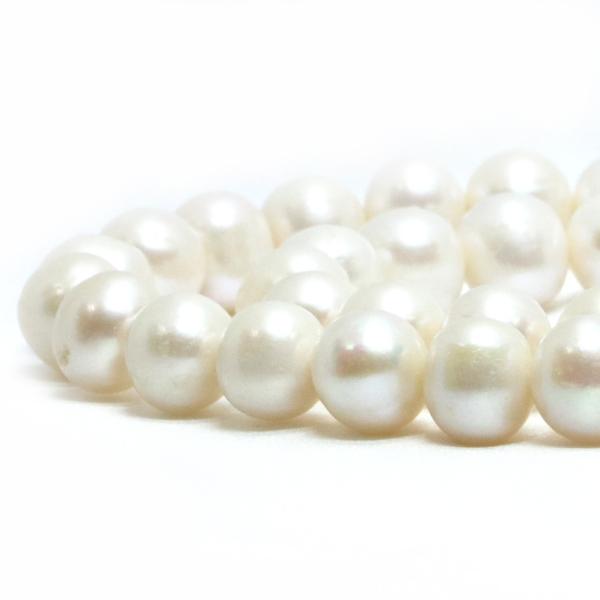 パワーストーン 天然石 ビーズ 淡水パール（ホワイト） ポテト 10〜11mm 1連販売