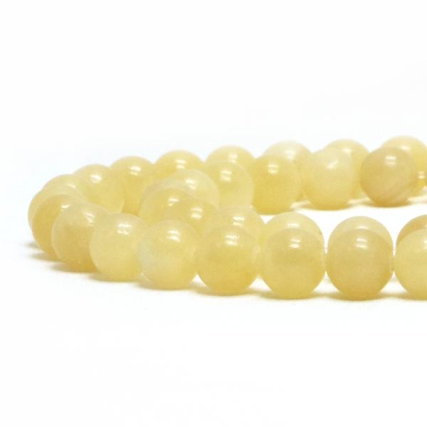 パワーストーン 天然石 ビーズ イエローカルサイト 丸玉 8mm 1連販売