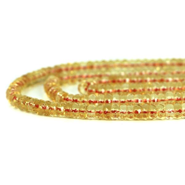 パワーストーン 天然石 ビーズ イエロークォーツ（合成水晶） ボタンカット 3×5mm ビーズ パワ...