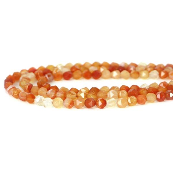 パワーストーン 天然石 ビーズ カーネリアン ダイヤカット 6mm 1連販売