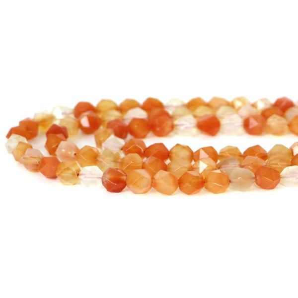 パワーストーン 天然石 ビーズ カーネリアン ダイヤカット 8mm 1連販売
