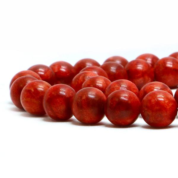 パワーストーン 天然石 ビーズ コーラル（さんご・染め）朱色 丸玉 12mm 1連販売