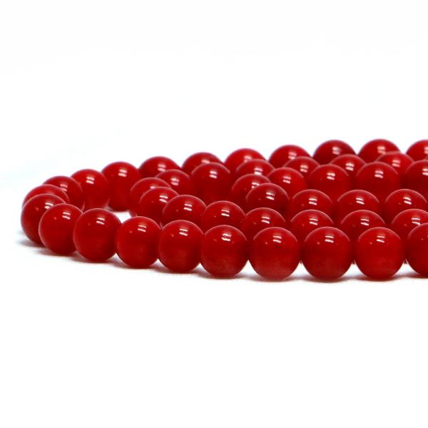 パワーストーン 天然石 ビーズ コーラル（さんご・染め）赤色 丸玉 6mm 1連販売