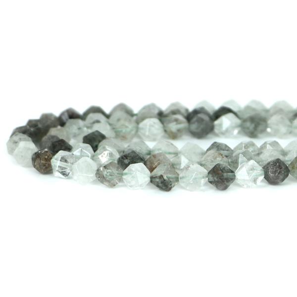 パワーストーン 天然石 ビーズ ガーデンクォーツ ダイヤカット 8mm 1連販売
