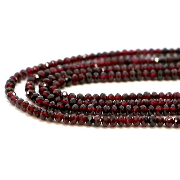 パワーストーン 天然石 ビーズ ガーネット ボタンカット 3×4mm 1連販売
