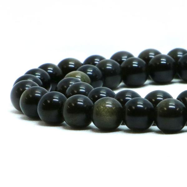 パワーストーン 天然石 ビーズ ゴールデンオブジディアン 丸玉 8mm 1連販売