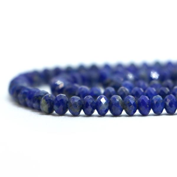 パワーストーン 天然石 ビーズ ラピスラズリ ボタンカット 3×5mm 1連販売