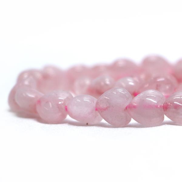 パワーストーン 天然石 ビーズ ローズクォーツ ハート 8mm（厚み5mm） 1連販売