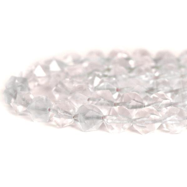 パワーストーン 天然石 ビーズ ローズクォーツ ダイヤカット 9mm 1連販売
