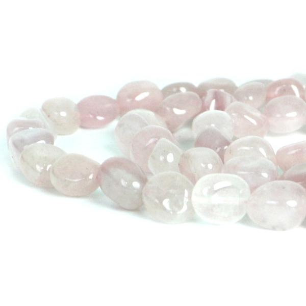 パワーストーン 天然石 ビーズ ローズクォーツ タンブル 横幅/約10ｍｍ 1連販売