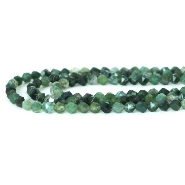 パワーストーン 天然石 ビーズ モスアゲート ダイヤカット 6mm 1連販売