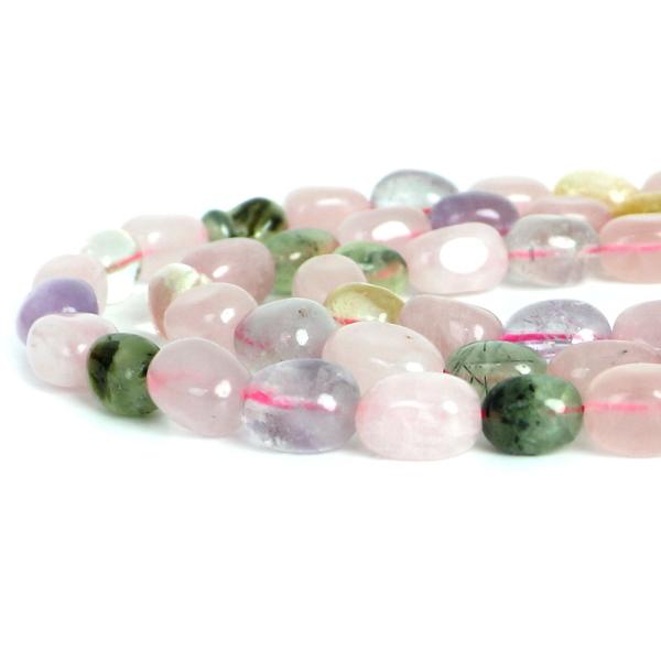 パワーストーン 天然石 ビーズ ミックスクリスタル タンブル 横幅/約10ｍｍ 1連販売