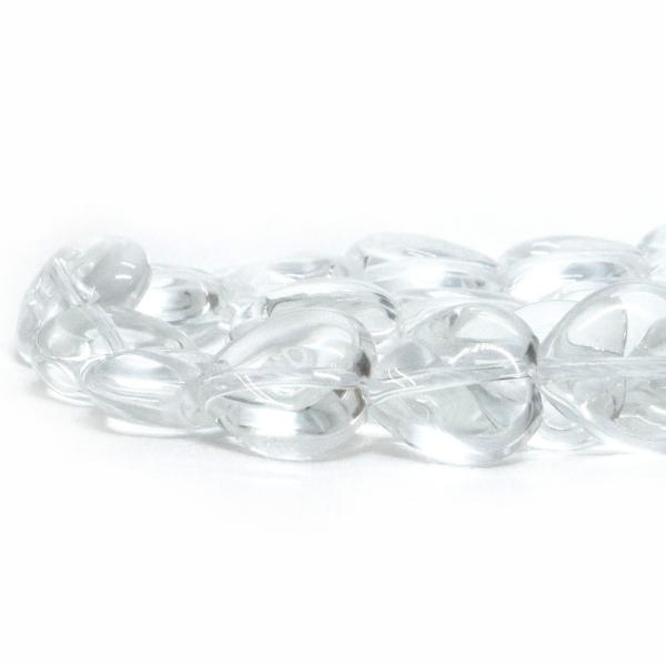 パワーストーン 天然石 ビーズ 水晶（クリスタル） ハート 14mm（厚み6mm） 1連販売