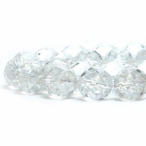 パワーストーン 天然石 ビーズ 水晶（クリスタル） カット 14mm 1連販売