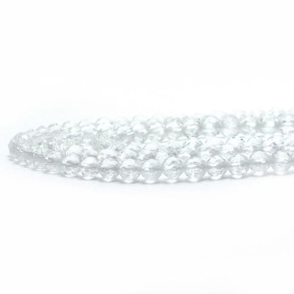 パワーストーン 天然石 ビーズ 水晶（クリスタル） カット 4mm 1連販売