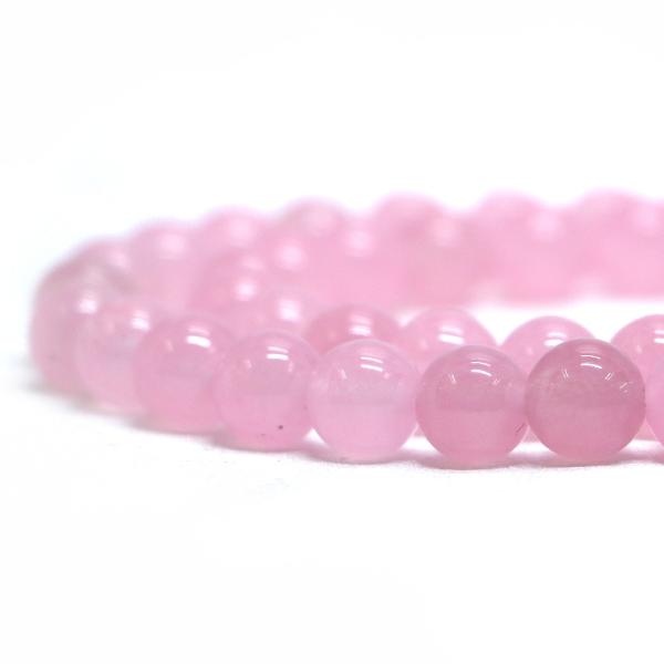 パワーストーン 天然石 ビーズ カラージェード(ピンク・染め) 丸玉 8mm 1連販売