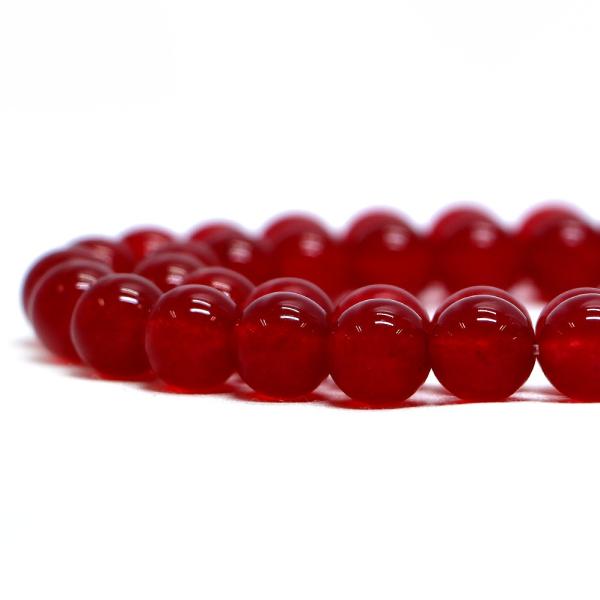 パワーストーン 天然石 ビーズ カラージェード(レッド・染め) 丸玉 10mm 1連販売