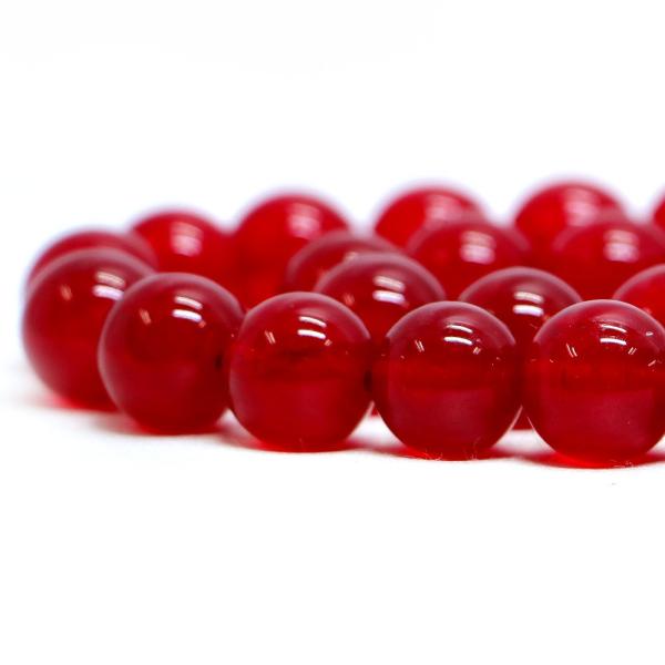 パワーストーン 天然石 ビーズ カラージェード(レッド・染め) 丸玉 12mm 1連販売