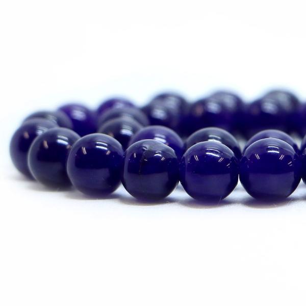 パワーストーン 天然石 ビーズ カラージェード(パープル・染め) 丸玉 10mm 1連販売