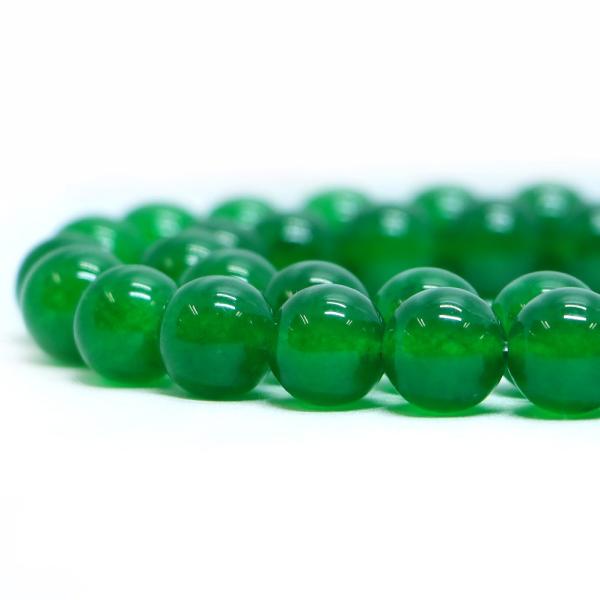 パワーストーン 天然石 ビーズ カラージェード(グリーン・染め) 丸玉 12mm 1連販売