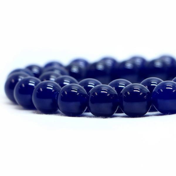 パワーストーン 天然石 ビーズ カラージェード(ネイビー・染め) 丸玉 10mm 1連販売
